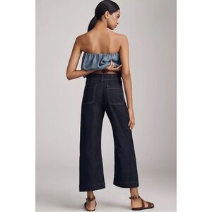 Maeve Colette Cropped Dark Blue Denim Jeans